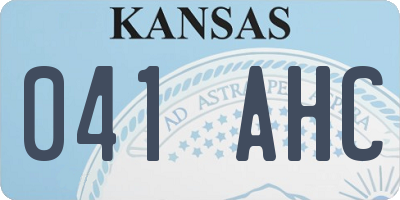 KS license plate 041AHC
