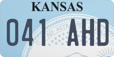 KS license plate 041AHD