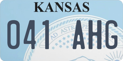 KS license plate 041AHG