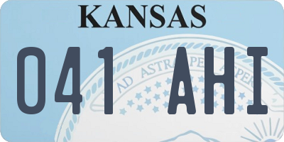 KS license plate 041AHI