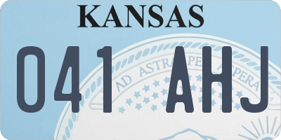 KS license plate 041AHJ