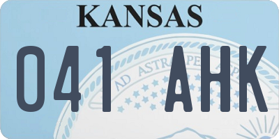 KS license plate 041AHK