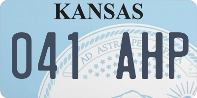 KS license plate 041AHP