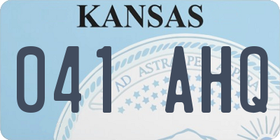 KS license plate 041AHQ
