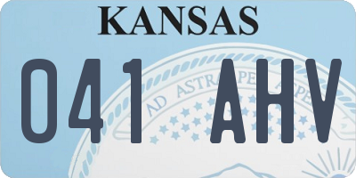 KS license plate 041AHV