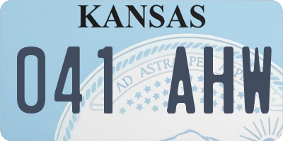 KS license plate 041AHW