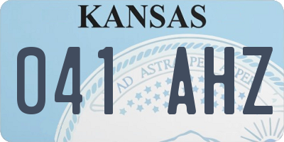 KS license plate 041AHZ