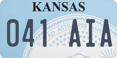 KS license plate 041AIA