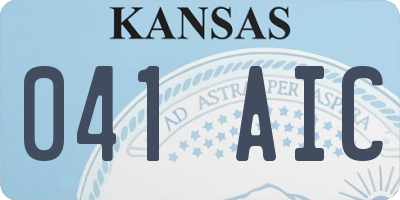 KS license plate 041AIC