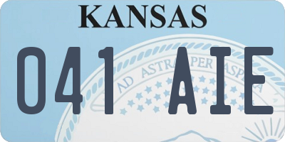 KS license plate 041AIE