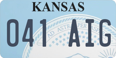 KS license plate 041AIG