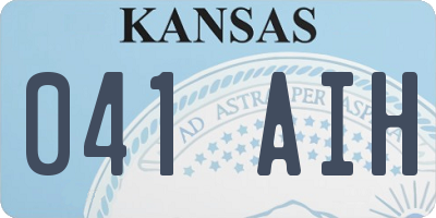 KS license plate 041AIH