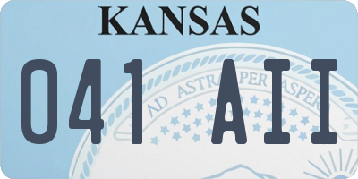 KS license plate 041AII