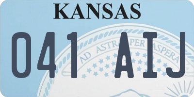 KS license plate 041AIJ