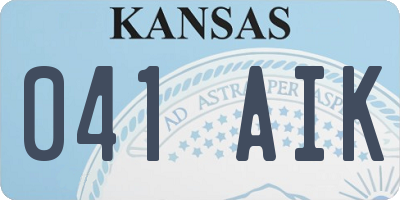 KS license plate 041AIK