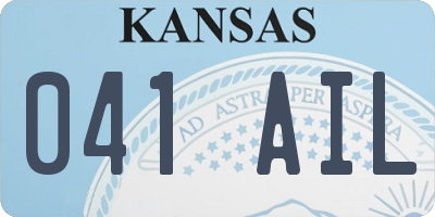 KS license plate 041AIL