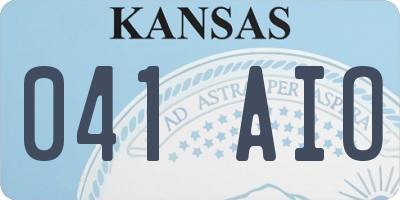 KS license plate 041AIO