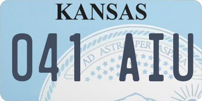 KS license plate 041AIU