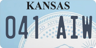KS license plate 041AIW