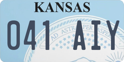 KS license plate 041AIY