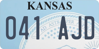 KS license plate 041AJD
