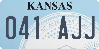KS license plate 041AJJ