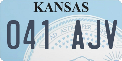 KS license plate 041AJV