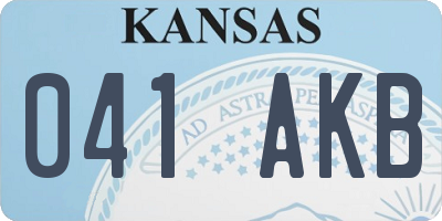 KS license plate 041AKB