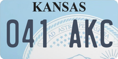 KS license plate 041AKC
