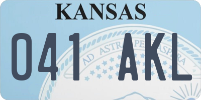 KS license plate 041AKL