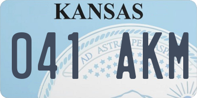 KS license plate 041AKM