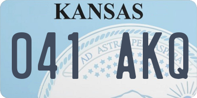 KS license plate 041AKQ