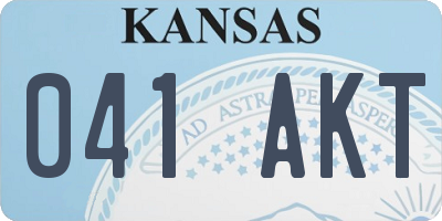 KS license plate 041AKT
