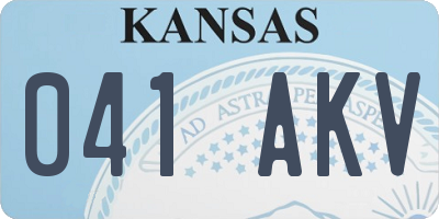 KS license plate 041AKV