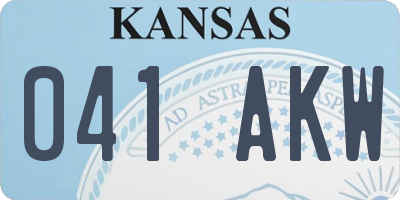 KS license plate 041AKW