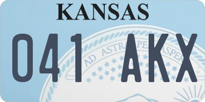 KS license plate 041AKX