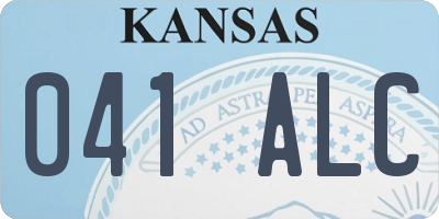 KS license plate 041ALC