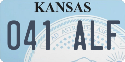 KS license plate 041ALF