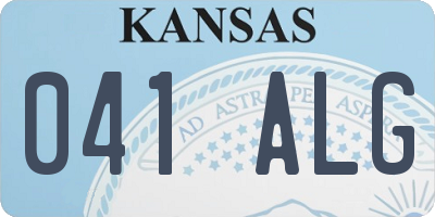 KS license plate 041ALG