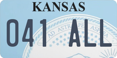KS license plate 041ALL