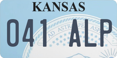 KS license plate 041ALP