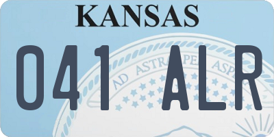 KS license plate 041ALR