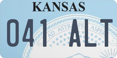 KS license plate 041ALT