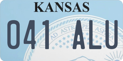 KS license plate 041ALU
