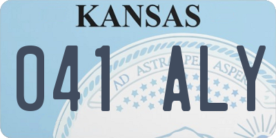 KS license plate 041ALY