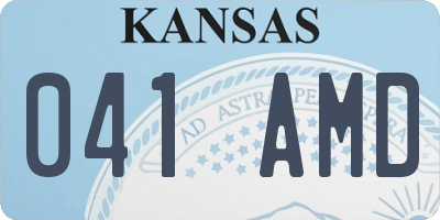 KS license plate 041AMD
