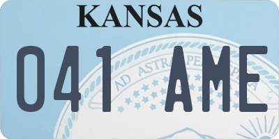 KS license plate 041AME