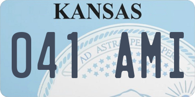 KS license plate 041AMI