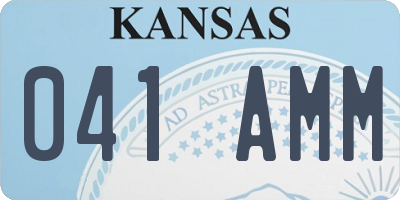 KS license plate 041AMM