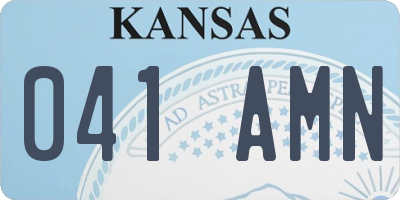 KS license plate 041AMN